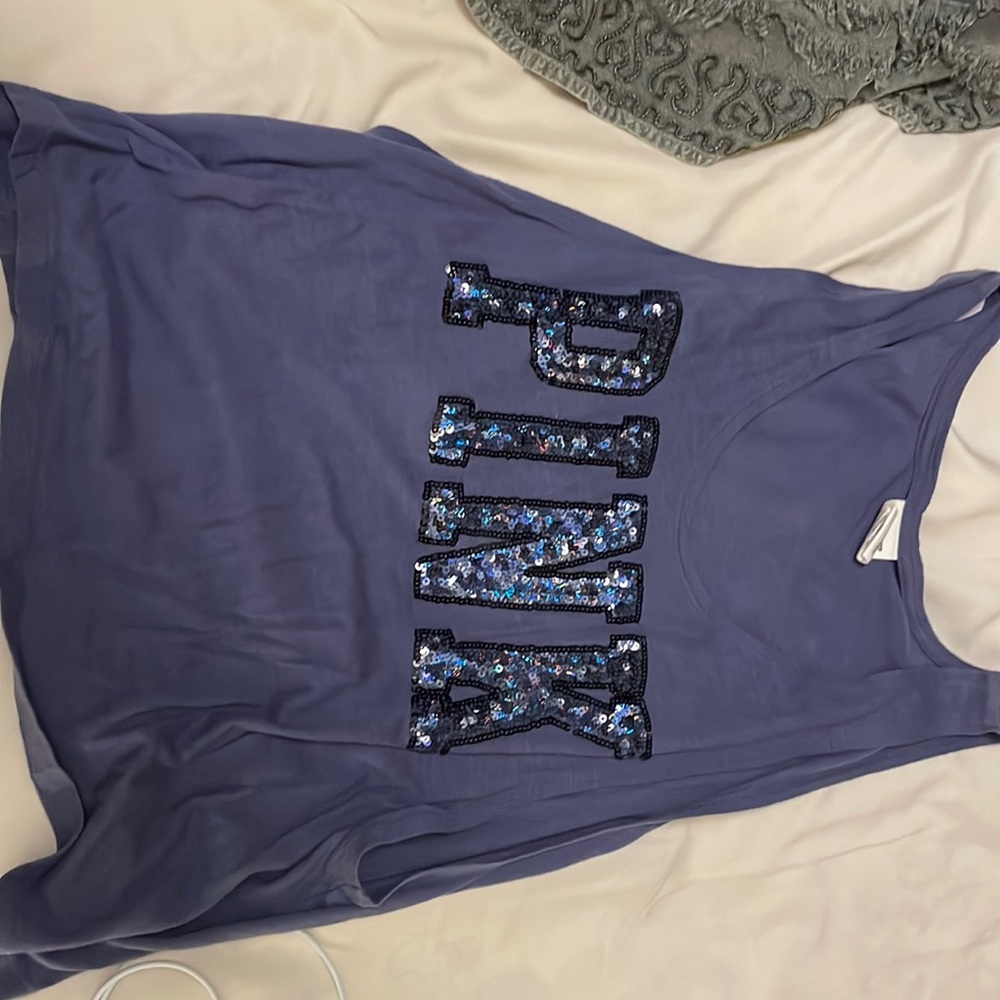 PINK navy crop tank top